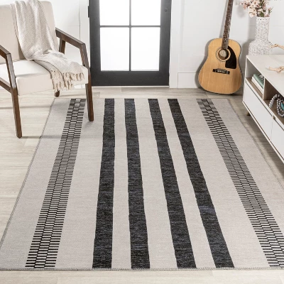Vichy Geometric Striped Machine-Washable Indoor Area Rug - JONATHAN Y 7 Vichy Geometric Striped Machine-Washable Indoor Area Rug - JONATHAN Y - Image 5