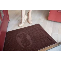 1'8" X 3' Pineapple Indoor/Outdoor Doormat Chocolate - Entryways