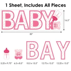 Big Dot Of Happiness It's A Girl - Peel And Stick Pink Baby Shower Standard Banner Wall Decals - Baby -Decoration Series Shop GUEST 8ca19490 d889 4823 baa1 6a5fb2d70429
