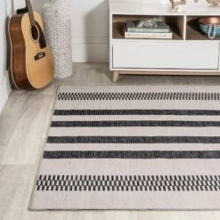 Vichy Geometric Striped Machine-Washable Indoor Area Rug - JONATHAN Y 18 Vichy Geometric Striped Machine-Washable Indoor Area Rug - JONATHAN Y -Decoration Series Shop GUEST 8d1bebb9 5236 4d38 8446 e20c2a1a5658