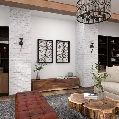 Wood Tree Branch Wall Decor With Black Frame Brown - Olivia & May 21 Wood Tree Branch Wall Decor With Black Frame Brown - Olivia & May - Image 19