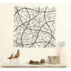 LuxenHome Large Black Abstract Square Metal Wall Decor -Decoration Series Shop GUEST 8fc12a56 d581 4e9d af70 bb4ef3785885