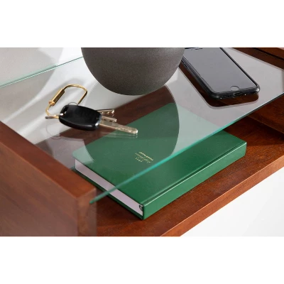 18" X 6" Holt Wood/Glass Decorative Wall Shelf Walnut Brown - Kate & Laurel All Things Decor 8 18" X 6" Holt Wood/Glass Decorative Wall Shelf Walnut Brown - Kate & Laurel All Things Decor - Image 6