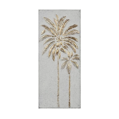 Metal Tree Relief Palm Wall Decor With Gold Detailing Gold - Olivia & May 6 Metal Tree Relief Palm Wall Decor With Gold Detailing Gold - Olivia & May - Image 4