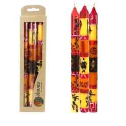 Global Crafts Unscented Hand-Painted Dinner Candles, Boxed Set Of 3 -Decoration Series Shop GUEST 93542f0e 0dd4 49e7 b73f 7bcffd36bcfe