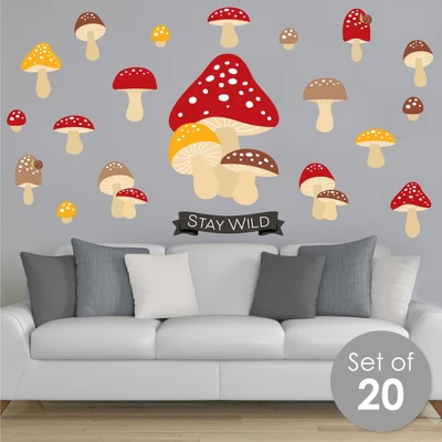 Big Dot Of Happiness Wild Mushrooms - Peel And Stick Red Toadstool Room Decor Vinyl Wall Art Stickers - Wall Decals - Set Of 20 3 Big Dot Of Happiness Wild Mushrooms - Peel And Stick Red Toadstool Room Decor Vinyl Wall Art Stickers - Wall Decals - Set Of 20