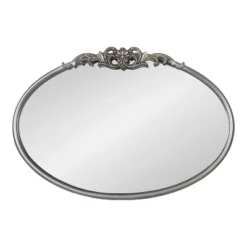 27" X 18.7" Arendahl Oval Wall Mirror Silver - Kate & Laurel All Things Decor