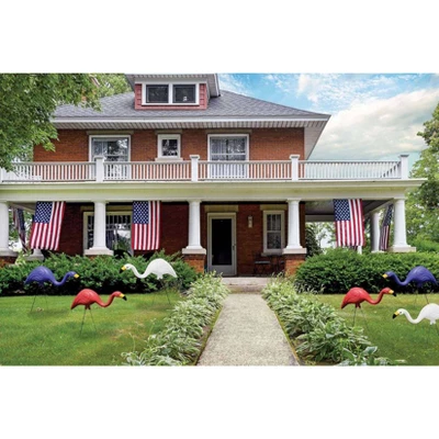 3pk Steel Flamingo Yard Stakes Red/White/Blue - Bloem 3 3pk Steel Flamingo Yard Stakes Red/White/Blue - Bloem