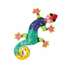 Global Crafts Eight Inch Painted Gecko Recycled Haitian Metal Wall Art -Decoration Series Shop GUEST 9c321e0b dd8f 49ae 913b 30092d5d7778