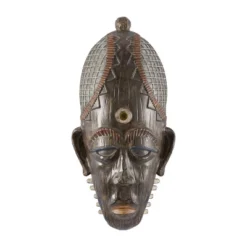 18" X 8" Polystone Mask Primitive African Sculpture Brown - Olivia & May -Decoration Series Shop GUEST 9e3fab82 53c5 4f6e b0fc 83ea33262e3a
