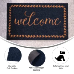 Flash Furniture Harbold 18" X 30" Indoor/Outdoor Coir Doormat With Welcome Message And Non-Slip Backing -Decoration Series Shop GUEST 9e5c544b eef8 4186 ba2d f9595adae8f0