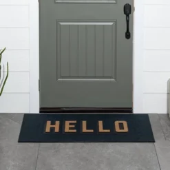 1'7.5"x3'11" 'Hello' Doormat Black/Tan - Threshold™ -Decoration Series Shop GUEST a27f9ca5 14a7 4fc2 8728 28e6d1b52f17