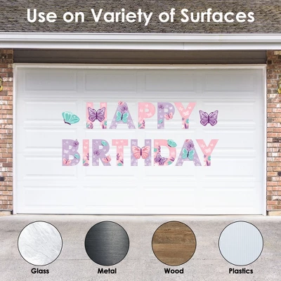 Big Dot Of Happiness Beautiful Butterfly - Peel And Stick Floral Birthday Party Large Banner Wall Decals - Happy Birthday 4 Big Dot Of Happiness Beautiful Butterfly - Peel And Stick Floral Birthday Party Large Banner Wall Decals - Happy Birthday - Image 2