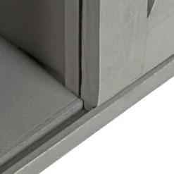 18" X 8" X 20" Decorative Farmhouse Cabinet With Barn Door And 3 Knobs Gray - Kate & Laurel All Things Decor -Decoration Series Shop GUEST a4990a06 8390 4dd3 a485 73651c1150a8