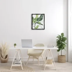 Stupell Industries Expressive Palm Linework Green Pop Detail