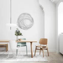 LuxenHome Silver Metal Abstract Swirl Round Wall Art Decor -Decoration Series Shop GUEST a69b30e4 75be 4f05 8dc1 db73bdfe96f6