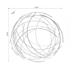 LuxenHome Silver Metal Abstract Swirl Round Wall Art Decor -Decoration Series Shop GUEST a75fefe8 6d7a 468e a643 fbbbcfc9a6ea