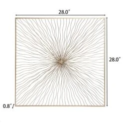 LuxenHome Gold Abstract Flower Square Metal Wall Art -Decoration Series Shop GUEST aa4d9ad5 8e25 4bac 8cac b2a29f4c9cb8
