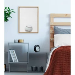 18" X 24" Sylvie Color Baseball Portrait Framed Canvas Natural - DesignOvation -Decoration Series Shop GUEST acbb4de4 a2dd 4350 8551 490b219d8820