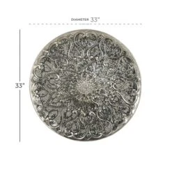 Metal Plate Wall Decor With Embossed Details Silver - Olivia & May 7 Metal Plate Wall Decor With Embossed Details Silver - Olivia & May -Decoration Series Shop GUEST acbbe952 c983 47ff 9a90 4884f745ed89
