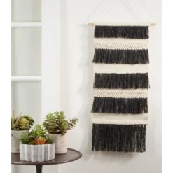 Saro Lifestyle Textured Woven Wall Hanging, 14"x34" Oblong, Black 7 Saro Lifestyle Textured Woven Wall Hanging, 14"x34" Oblong, Black -Decoration Series Shop GUEST aee0b9d1 7a9c 42f5 8be8 b935555acb8b