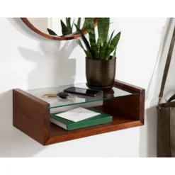 18" X 6" Holt Wood/Glass Decorative Wall Shelf Walnut Brown - Kate & Laurel All Things Decor 17 18" X 6" Holt Wood/Glass Decorative Wall Shelf Walnut Brown - Kate & Laurel All Things Decor -Decoration Series Shop GUEST b028d542 02e3 4fe6 bb5d d8bc28831e23