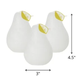 White Timber Pear Candles - Set Of 3 -Decoration Series Shop GUEST b478cc73 664a 4204 b4a4 f14d6a7e9381