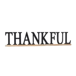 Wood Sign Thankful Wall Decor Black - Olivia & May
