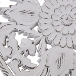 (Set Of 2) 15.5" X 31.5" Botanical Wood Carved Wall Panel White -Decoration Series Shop GUEST b579cd5b 4a43 4ebd ba66 d41c262ac221