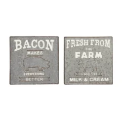 Set Of 2 Farmhouse Metal Wall Decors Gray - Olivia & May -Decoration Series Shop GUEST b666be01 0e91 4f6e ab12 d557ea227ee7