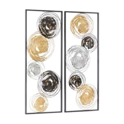 Set Of 2 Metal Abstract Wall Decors Black - Olivia & May -Decoration Series Shop GUEST b916bc97 8077 4b9a 851c 82a34b7e1a02