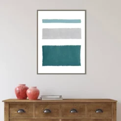 22" X 30" Painted Weaving IV Blue Green By Piper Rhue Framed Canvas Wall Art Gray Wash - Amanti Art -Decoration Series Shop GUEST ba8a95cd edc2 4c10 9646 77d5ee041b7f