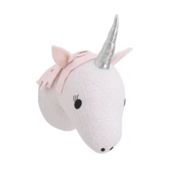NoJo Unicorn Plush Head Wall Décor - Pink And White