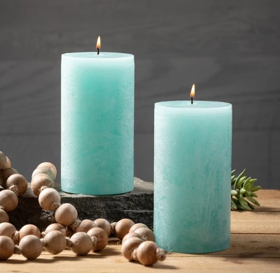 Sea Foam Pillar Candles - Set Of 2 4 Sea Foam Pillar Candles - Set Of 2 - Image 2