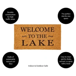 Evergreen 16 X 28 Inches Welcome To The Lake Door Mat | Non-Slip Rubber Backing | Dirt Catching Natural Coir | Indoor And Outdoor Home Decor -Decoration Series Shop GUEST c200477e 72d7 4aa0 b41b 4a66a3258887