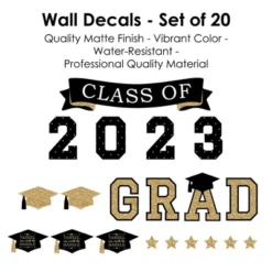 Big Dot Of Happiness Gold Class Of 2023 Graduation Party Wall Decals Set Of 20 -Decoration Series Shop GUEST c2a87af6 3a5f 4084 99ef be6c771613c4