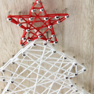 Northlight 11” White And Red String Christmas Tree Wall Decor 3 Northlight 11” White And Red String Christmas Tree Wall Decor