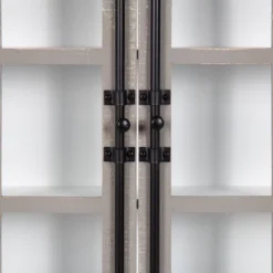 30" X 6.5" X 27.5" Hutchins Decorative Farmhouse Wood Wall Cabinet White/Gray - Kate & Laurel All Things Decor -Decoration Series Shop GUEST c635a783 d7d4 4a03 a615 ea72cff90345