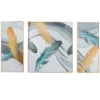 Set Of 3 Porcelain Bird Feathers Framed Wall Arts With Gold Aluminum Frames Blue - CosmoLiving By Cosmopolitan -Decoration Series Shop GUEST c79a140d 8e19 47d2 a354 ca06e9749d81