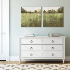 (Set Of 2) Canvas Wall Art Set Green Field By PI Creative Art - Americanflat