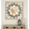 Wood Geometric Handmade Southwestern Wall Decor Light Brown/Light Blue - Olivia & May