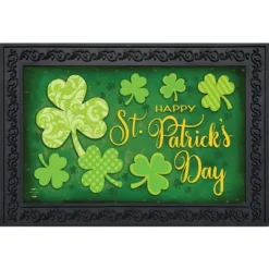 Briarwood Lane Lucky Shamrocks St. Patrick's Day Doormat Clovers Indoor Outdoor 30" X 18"