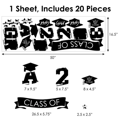 Big Dot Of Happiness Black And White Class Of 2023 Graduation Party Wall Decals Set Of 20 8 Big Dot Of Happiness Black And White Class Of 2023 Graduation Party Wall Decals Set Of 20 - Image 6