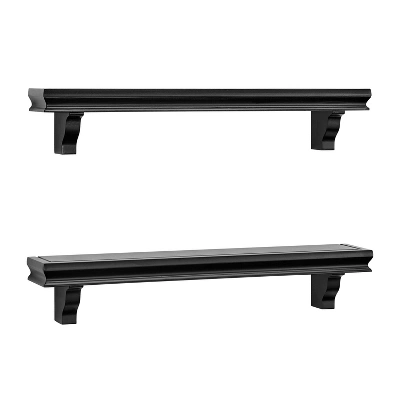 24" Set Of 2 Floating Wall Decor Display Ledge Shelves Black - Danya B. 9 24" Set Of 2 Floating Wall Decor Display Ledge Shelves Black - Danya B. - Image 7