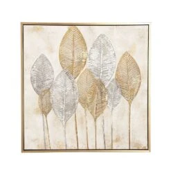 Canvas Leaf Framed Wall Art With Gold Frame Brown - CosmoLiving By Cosmopolitan -Decoration Series Shop GUEST cd989a9b 258a 4ab3 af61 d8d712d9f6ea