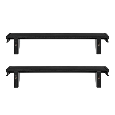 24" Set Of 2 Floating Wall Decor Display Ledge Shelves Black - Danya B. 12 24" Set Of 2 Floating Wall Decor Display Ledge Shelves Black - Danya B. - Image 10