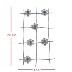 Flower Gray Metal Wall Art - Foreside Home & Garden -Decoration Series Shop GUEST d2f0f4e0 aa29 446b 8090 5fb7c13ea30f