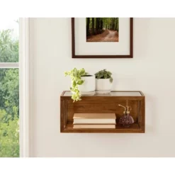 18" X 8" Wessler Decorative Wood Box Shelf Rustic Brown - Kate & Laurel All Things Decor -Decoration Series Shop GUEST d58da6d7 c65d 446d a7ae 1ab863e69131