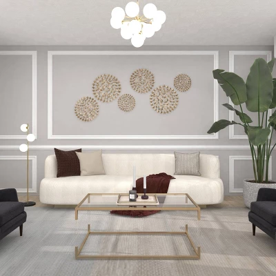 Set Of 3 Metal Starburst Wall Decors With Cutout Design - Olivia & May 5 Set Of 3 Metal Starburst Wall Decors With Cutout Design - Olivia & May - Image 3