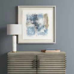 Ashlar Hand Painted Abstract Framed Glass And Matted Wall Art Blue - Madison Park -Decoration Series Shop GUEST d79e9564 3ddb 4921 ae87 9d37f80ff6fe